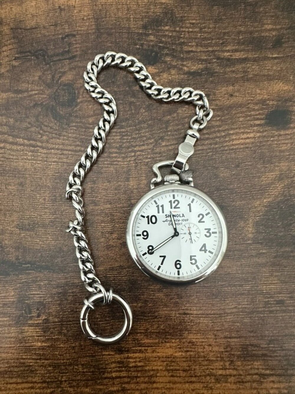 Shinola Pocket Watch - in original case and wood watch box